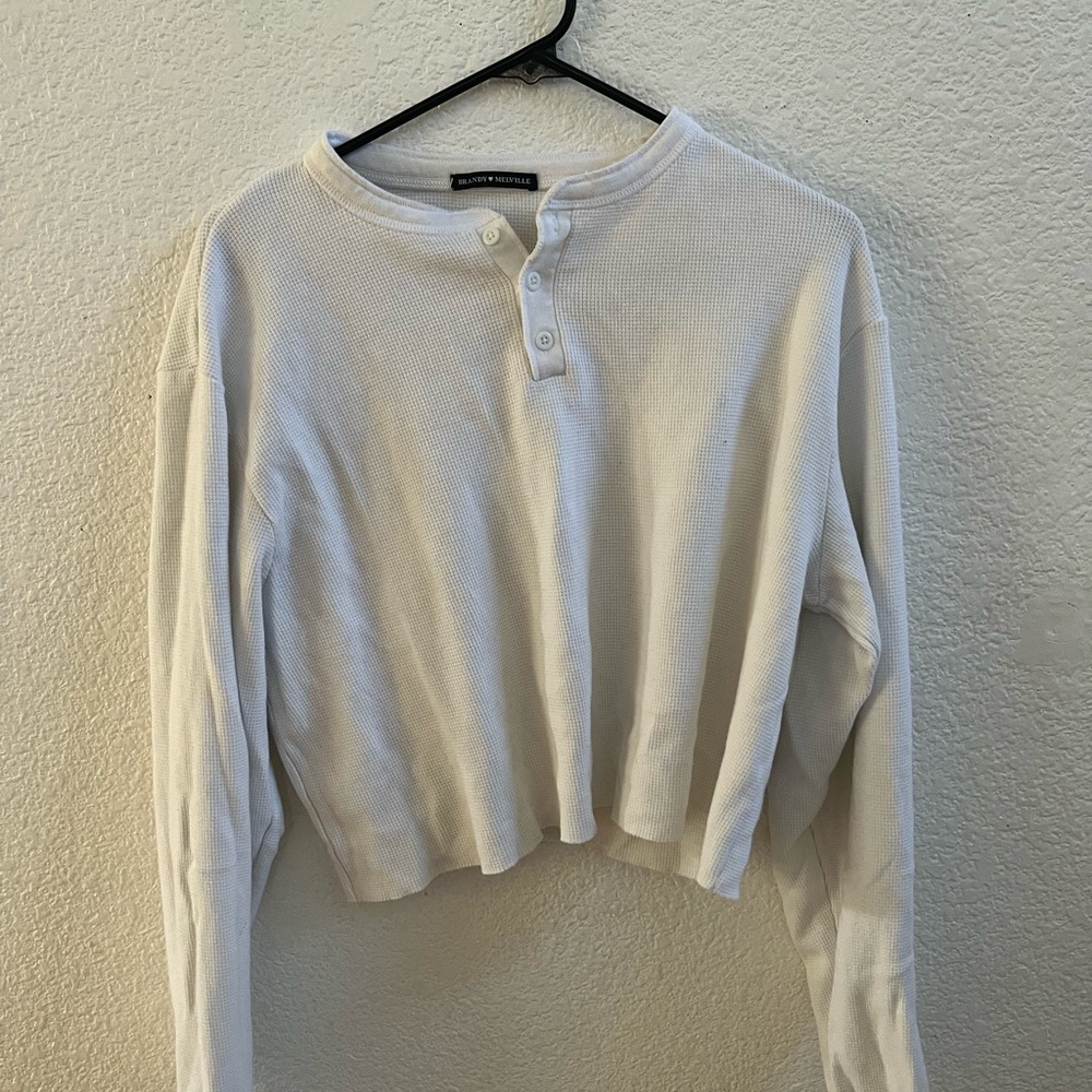 brandy melville cropped white thermal